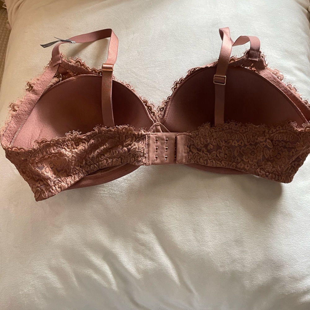Aerie Real Power Wireless Push Up Eyelash Lace Bra - Dusty Rose - Picture 5 of 8